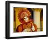 Portrait of a Person Dressed in Mask and Costume Taking Part in Carnival, Venice, Italy-Lee Frost-Framed Photographic Print