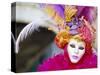 Portrait of a Person Dressed in Mask and Costume Taking Part in Carnival, Venice, Italy-Lee Frost-Stretched Canvas