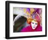 Portrait of a Person Dressed in Mask and Costume Taking Part in Carnival, Venice, Italy-Lee Frost-Framed Photographic Print