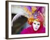 Portrait of a Person Dressed in Mask and Costume Taking Part in Carnival, Venice, Italy-Lee Frost-Framed Photographic Print