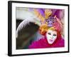 Portrait of a Person Dressed in Mask and Costume Taking Part in Carnival, Venice, Italy-Lee Frost-Framed Photographic Print