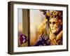 Portrait of a Person Dressed in Mask and Costume Taking Part in Carnival, Venice, Italy-Lee Frost-Framed Photographic Print