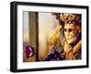 Portrait of a Person Dressed in Mask and Costume Taking Part in Carnival, Venice, Italy-Lee Frost-Framed Photographic Print