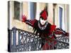 Portrait of a Person Dressed in Mask and Costume Taking Part in Carnival, Venice, Italy-Lee Frost-Stretched Canvas