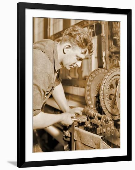 Portrait of a Powerhouse Mechanic, C.1924-Lewis Wickes Hine-Framed Photographic Print