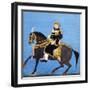 Portrait of a Prince on Horseback, Bengal Miniature, Manuscript. India-null-Framed Giclee Print