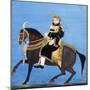 Portrait of a Prince on Horseback, Bengal Miniature, Manuscript. India-null-Mounted Giclee Print