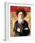 Portrait of a Rabbi before Torah Curtain-Isidor Kaufmann-Framed Art Print