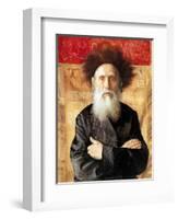 Portrait of a Rabbi before Torah Curtain-Isidor Kaufmann-Framed Art Print