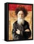 Portrait of a Rabbi before Torah Curtain-Isidor Kaufmann-Framed Stretched Canvas