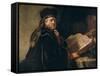 Portrait of a rabbi-Rembrandt Rembrandt-Framed Stretched Canvas