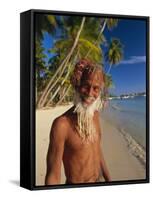 Portrait of a Rasta Man at Pigeon Point, Tobago, Trinidad and Tobago, West Indies, Caribbean-Gavin Hellier-Framed Stretched Canvas