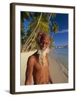 Portrait of a Rasta Man at Pigeon Point, Tobago, Trinidad and Tobago, West Indies, Caribbean-Gavin Hellier-Framed Photographic Print