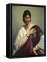 Portrait of a Roman Woman-Anselm Feuerbach-Framed Stretched Canvas