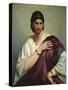 Portrait of a Roman Woman-Anselm Feuerbach-Stretched Canvas