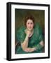 Portrait of a Russian Woman with a Green Scarf-Jules Ernest Renoux-Framed Giclee Print