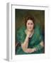 Portrait of a Russian Woman with a Green Scarf-Jules Ernest Renoux-Framed Giclee Print