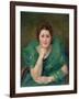 Portrait of a Russian Woman with a Green Scarf-Jules Ernest Renoux-Framed Giclee Print