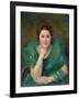 Portrait of a Russian Woman with a Green Scarf-Jules Ernest Renoux-Framed Giclee Print