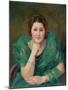 Portrait of a Russian Woman with a Green Scarf-Jules Ernest Renoux-Mounted Giclee Print