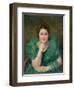 Portrait of a Russian Woman with a Green Scarf-Jules Ernest Renoux-Framed Giclee Print