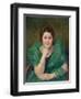Portrait of a Russian Woman with a Green Scarf-Jules Ernest Renoux-Framed Giclee Print
