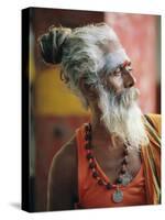 Portrait of a Sadhu, a Holy Man, Jaipur, Rajasthan State, India-Gavin Hellier-Stretched Canvas