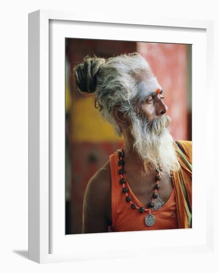 Portrait of a Sadhu, a Holy Man, Jaipur, Rajasthan State, India-Gavin Hellier-Framed Photographic Print