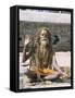 Portrait of a Sadhu, Hindu Holy Man, Pashupatinath Temple, Kathmandu, Nepal-Tony Waltham-Framed Stretched Canvas