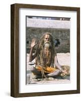 Portrait of a Sadhu, Hindu Holy Man, Pashupatinath Temple, Kathmandu, Nepal-Tony Waltham-Framed Photographic Print