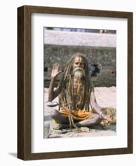 Portrait of a Sadhu, Hindu Holy Man, Pashupatinath Temple, Kathmandu, Nepal-Tony Waltham-Framed Photographic Print