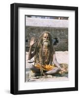 Portrait of a Sadhu, Hindu Holy Man, Pashupatinath Temple, Kathmandu, Nepal-Tony Waltham-Framed Photographic Print