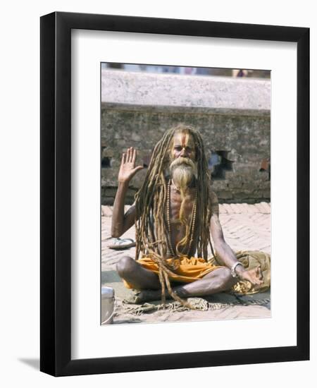 Portrait of a Sadhu, Hindu Holy Man, Pashupatinath Temple, Kathmandu, Nepal-Tony Waltham-Framed Photographic Print