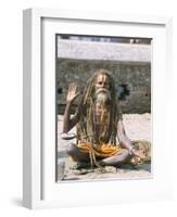 Portrait of a Sadhu, Hindu Holy Man, Pashupatinath Temple, Kathmandu, Nepal-Tony Waltham-Framed Photographic Print