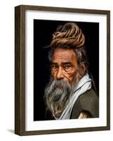 Portrait of a Sadhu...-Rakesh J.V-Framed Photographic Print