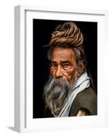 Portrait of a Sadhu...-Rakesh J.V-Framed Photographic Print