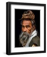 Portrait of a Sadhu...-Rakesh J.V-Framed Photographic Print