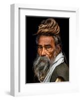 Portrait of a Sadhu...-Rakesh J.V-Framed Photographic Print