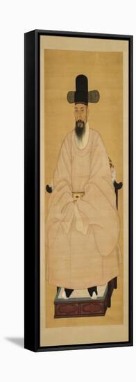 Portrait of a Scholar-Official in a Pink Robe, 19th century-Korean School-Framed Stretched Canvas