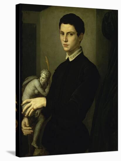 Portrait of a Sculptor-Agnolo Bronzino-Stretched Canvas