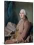 Portrait of a Seated Gentleman with a Book-Maurice Quentin de La Tour-Stretched Canvas