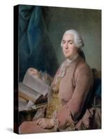 Portrait of a Seated Gentleman with a Book-Maurice Quentin de La Tour-Stretched Canvas