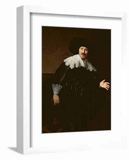 Portrait of a Seated Man Rising from His Chair, 1633-Rembrandt van Rijn-Framed Giclee Print