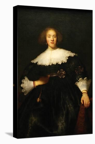 Portrait of a Seated Woman with Pendant-Rembrandt van Rijn-Stretched Canvas