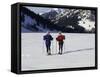 Portrait of a Senior Woman and a Young Woman Standing Wearing Skis-null-Framed Stretched Canvas