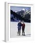 Portrait of a Senior Woman and a Young Woman Standing Wearing Skis-null-Framed Photographic Print