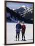 Portrait of a Senior Woman and a Young Woman Standing Wearing Skis-null-Framed Photographic Print