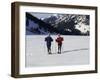 Portrait of a Senior Woman and a Young Woman Standing Wearing Skis-null-Framed Photographic Print