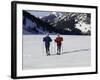 Portrait of a Senior Woman and a Young Woman Standing Wearing Skis-null-Framed Photographic Print