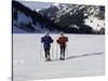 Portrait of a Senior Woman and a Young Woman Standing Wearing Skis-null-Stretched Canvas